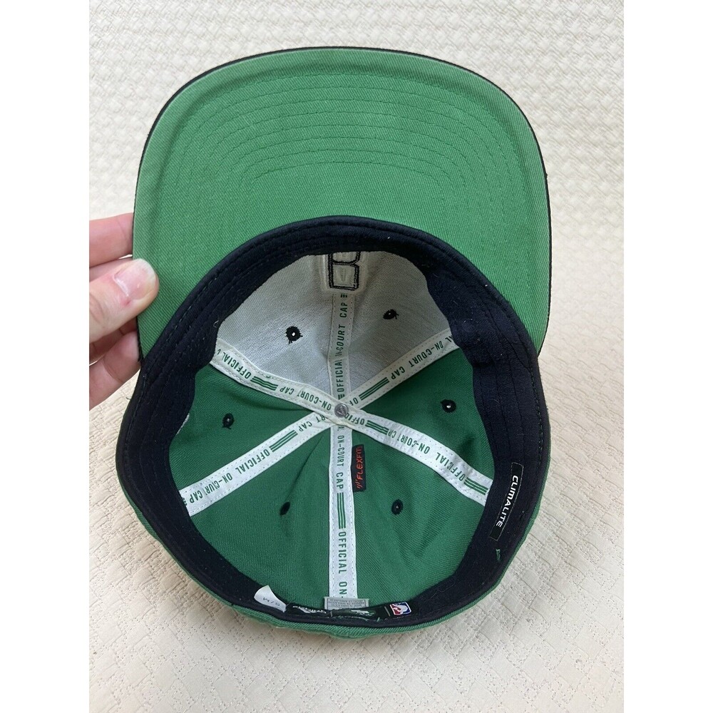 Boston Celtics Baseball Hat Adidas Flatbrim Flex Fit Climalite On Court | S/M - Picture 5 of 11